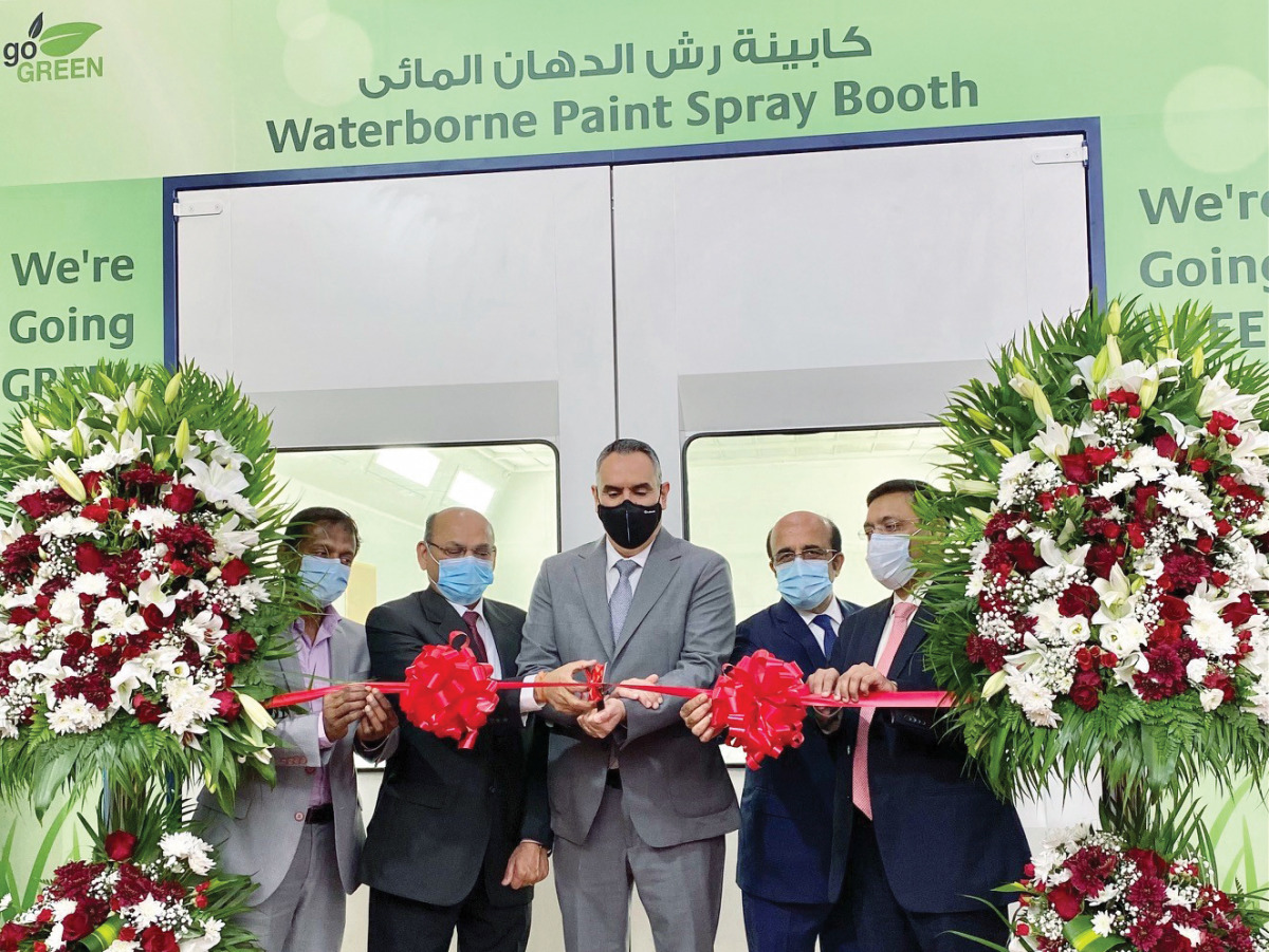 Abdul Rasak Khalidu, Operation Manager – Qatar (Kansai Paint) together with Kamal Al Hajj Director – Customer Service Division (AAB); Muthusamy Chinappan, Senior Manager – National Service Department (NSD – AAB) and other senior management team  members f
