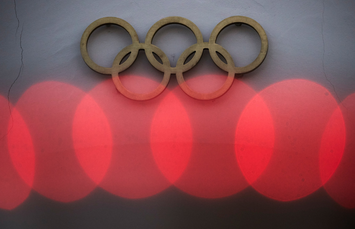 The Olympic rings are pictured in front of the International Olympic Committee (IOC) headquarters during the coronavirus disease (COVID-19) outbreak in Lausanne, Switzerland, January 26, 2021. REUTERS/Denis Balibouse
