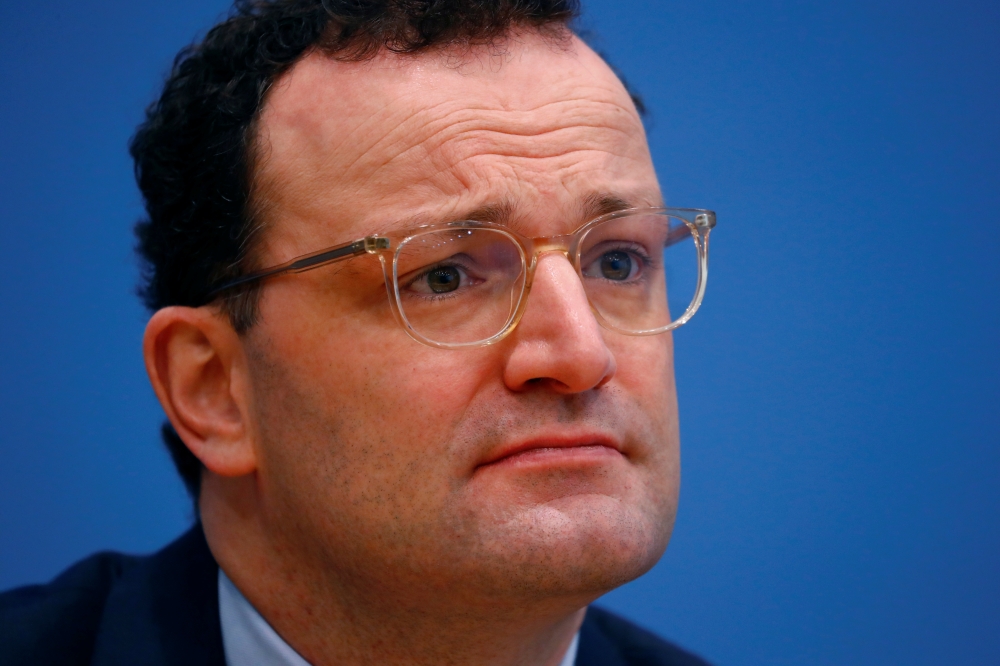 German Health Minister Jens Spahn attends a news conference, amid the spread of the coronavirus disease (COVID-19), in Berlin, Germany, January 22, 2021. REUTERS/Fabrizio Bensch/Pool