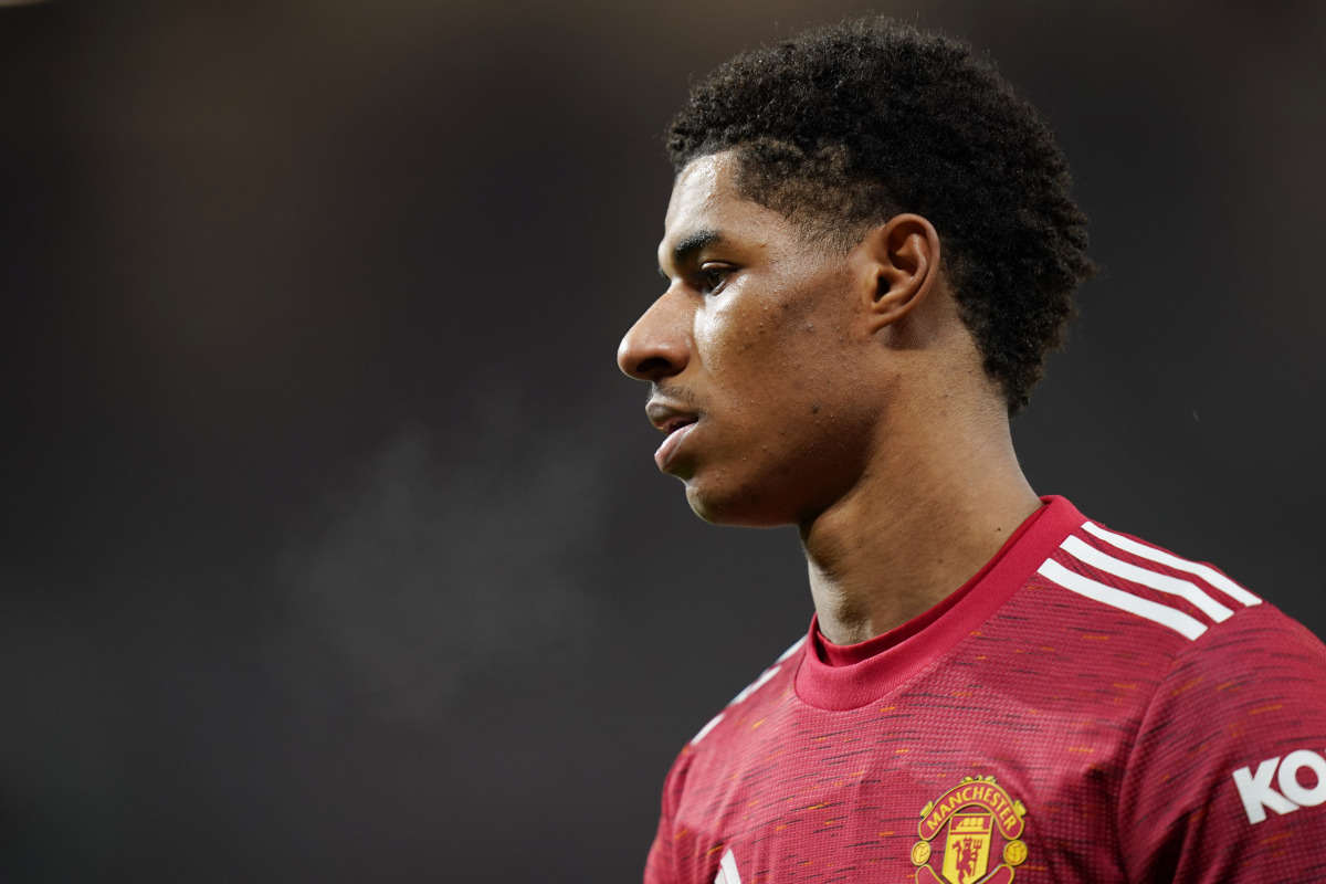 Soccer Football - Premier League - Manchester United v Sheffield United - Old Trafford, Manchester, Britain - January 27, 2021 Manchester United's Marcus Rashford Pool via REUTERS/Tim Keeton