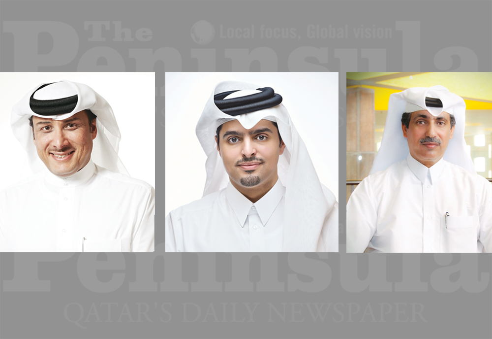 FROM LEFT: Abdulla Nasser Al Misnad, Chairman, Vodafone Qatar; Sheikh Hamad Al Thani, CEO, Vodafone Qatar; and Rashid Al Naimi, Managing Director, Vodafone Qatar.