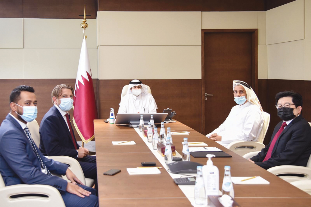 Minister of State and Chairman of QFZA, H E Ahmad bin Mohammed Al Sayed and other officials during the event.