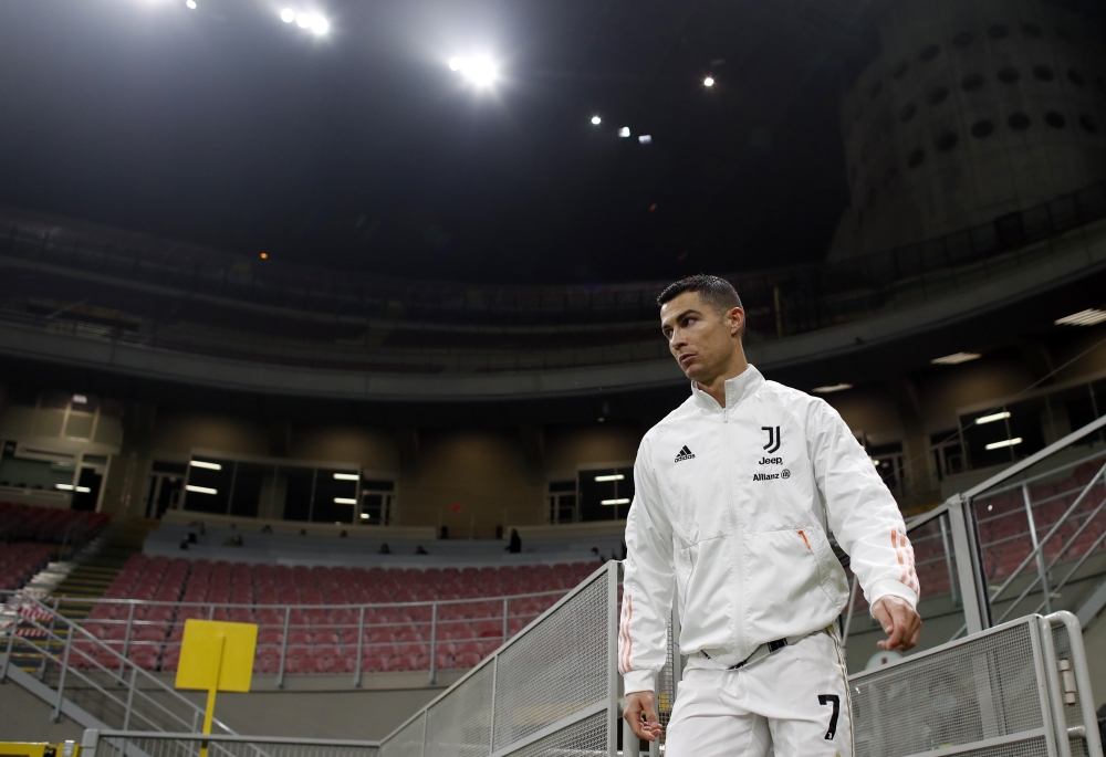 February 2, 2021 Juventus' Cristiano Ronaldo before the match REUTERS/Alessandro Garofalo