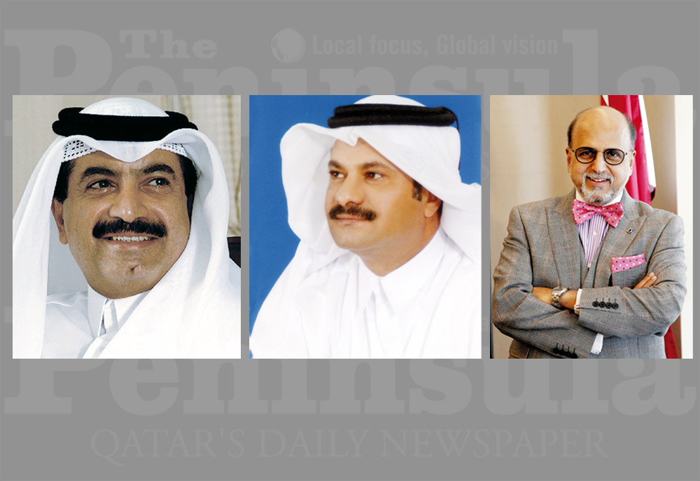 FROM LEFT: Sheikh Fahad bin Mohammad bin Jabor Al Thani, Chairman of the Board of Directors of Doha Bank; Sheikh Abdul Rehman bin Mohammad bin Jabor Al Thani, Managing Director of Doha Bank; and Dr. R Seetharaman, Chief Executive Officer of Doha Bank.