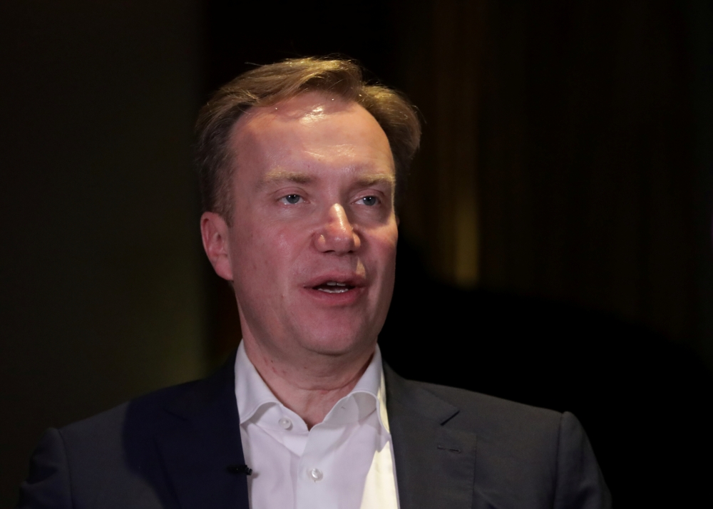 World Economic Forum (WEF) President Borge Brende speaks to Reuters after wrapping up a series of preparatory meetings for the city-state's 'Davos' summit, in Singapore February 9, 2021. Picture taken February 9, 2021. REUTERS/Dawn Chua