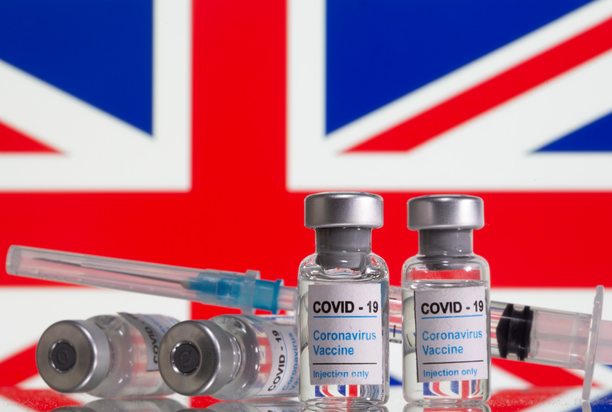 Vials labelled 