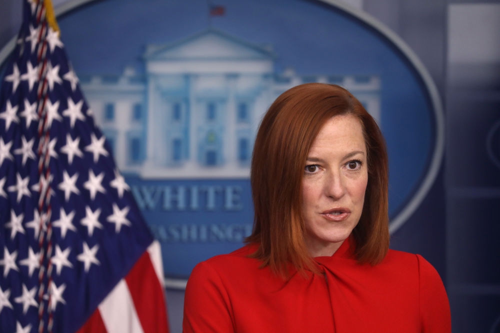 U.S. White House Press Secretary Jen Psaki holds the daily briefing at the White House in Washington, D.C., U.S. February 17, 2021. REUTERS/Leah Millis
