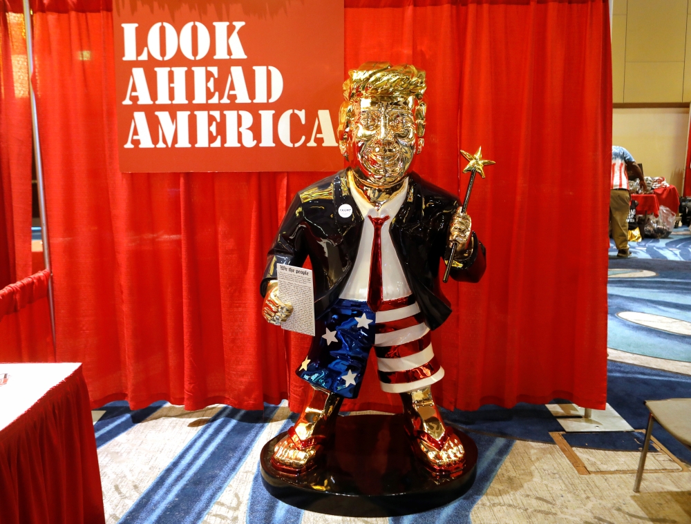  statue of former U.S. President Donald Trump is pictured at the Conservative Political Action Conference (CPAC) in Orlando, Florida, U.S. February 26, 2021. REUTERS/Octavio Jones
