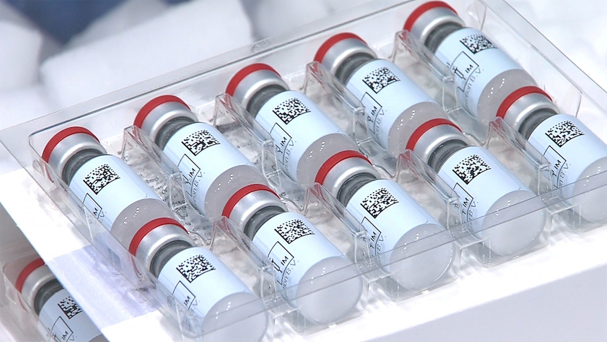 FILE PHOTO: Vials of Johnson & Johnson's Janssen coronavirus disease (COVID-19) vaccine candidate are seen in an undated photograph. Johnson & Johnson/Handout via REUTERS.