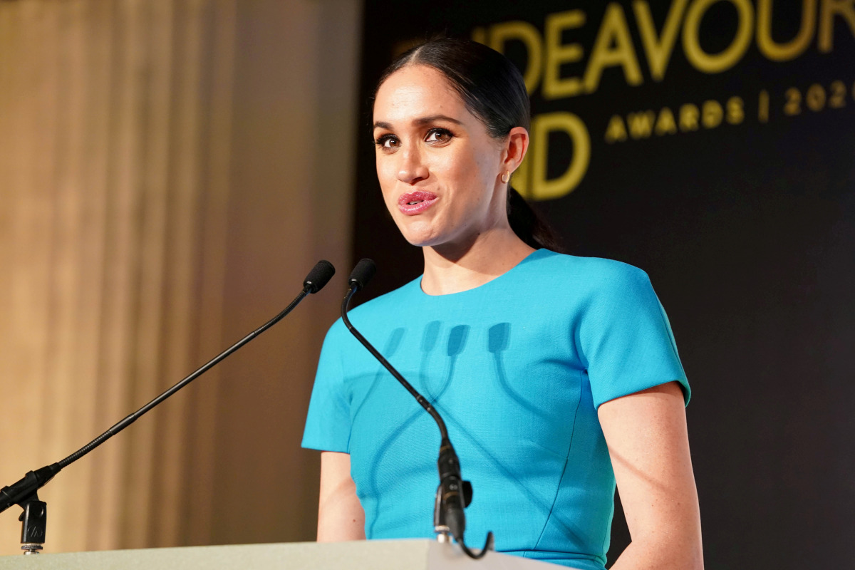 FILE PHOTO: Britain's Meghan, Duchess of Sussex, speaks during the annual Endeavour Fund Awards at Mansion House in London, Britain March 5, 2020. Paul Edwards/Pool via REUTERS/File Photo
