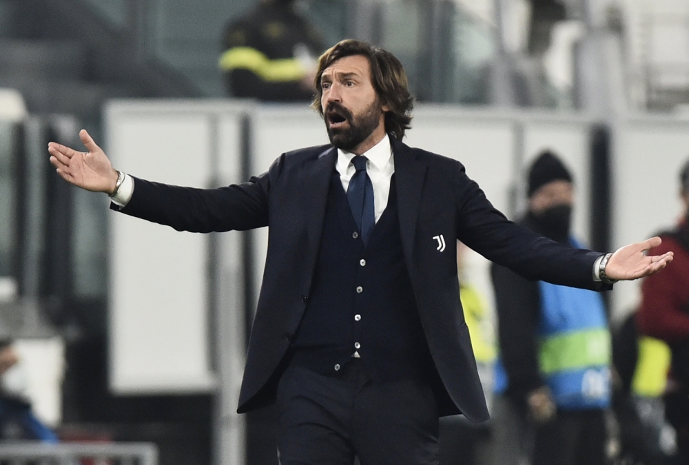 Juventus coach Andrea Pirlo reacts REUTERS/Massimo Pinca