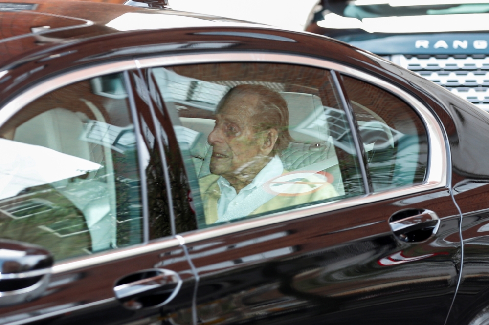 Britain's Prince Philip leaves King Edward VII's Hospital in London, Britain March 16, 2021. REUTERS/Peter Cziborra