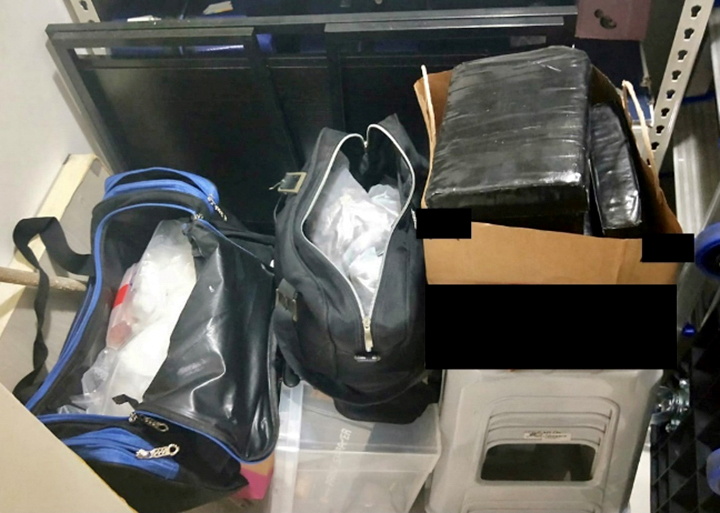 Illicit drugs are seized from a storeroom in a residential unit in the vicinity of McNair Road, Singapore in a CNB operation on March 16, 2021 released March 19, 2021. Central Narcotics Bureau, Singapore/Handout via REUTERS 