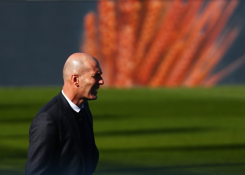 March 13, 2021 Real Madrid coach Zinedine Zidane REUTERS/Sergio Perez