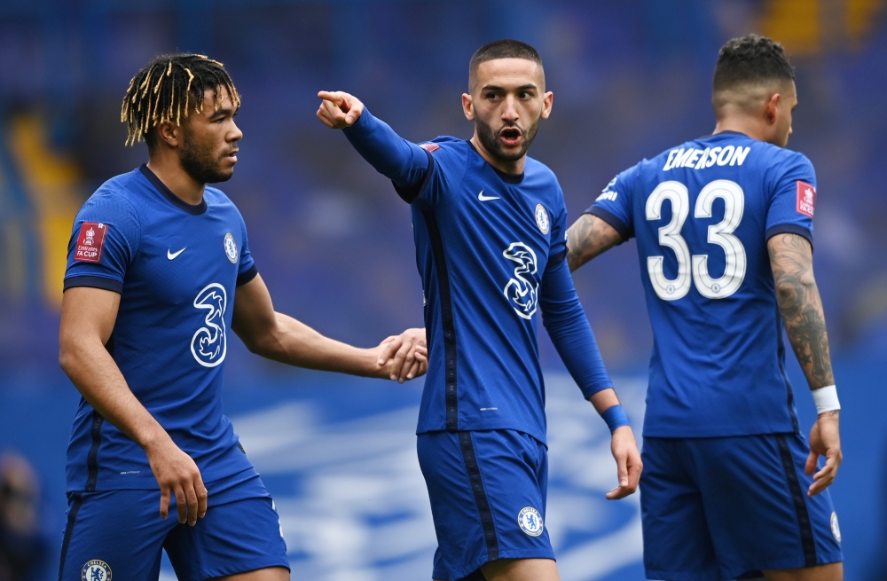 Chelsea's Hakim Ziyech celebrates scoring their second goal REUTERS/Toby Melville