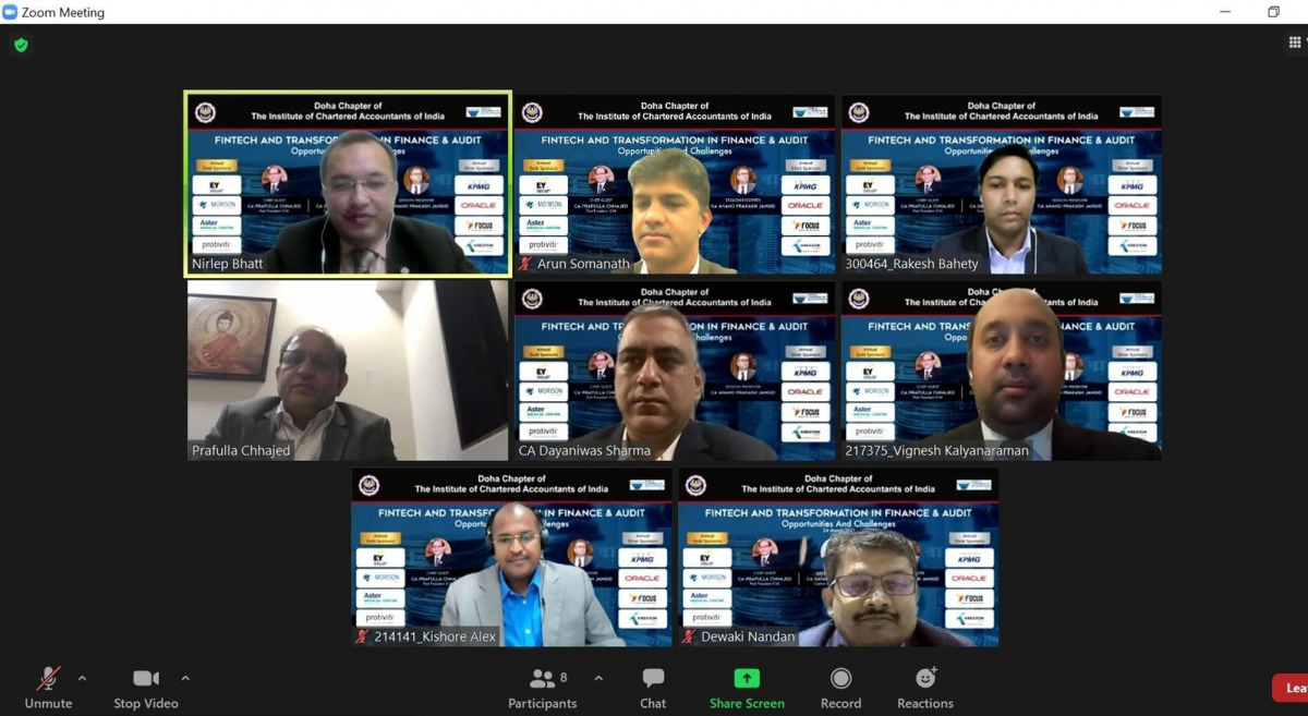 Members of Doha Chapter of ICAI during the webinar