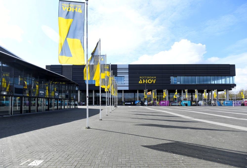 File photo: General view of the Ahoy arena in Rotterdam, Netherlands that will host the Eurovision Song Contest in May 2021. Photo taken March 30, 2020. Reuters/Piroschka Van De Wouw/File Photo