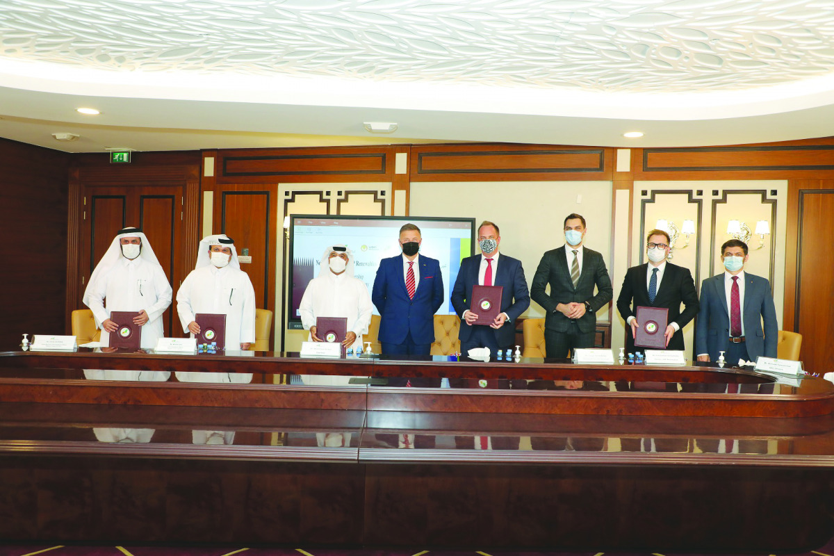 Officials of Nebras Power and UDP Renewables during the agreement signing ceremony
