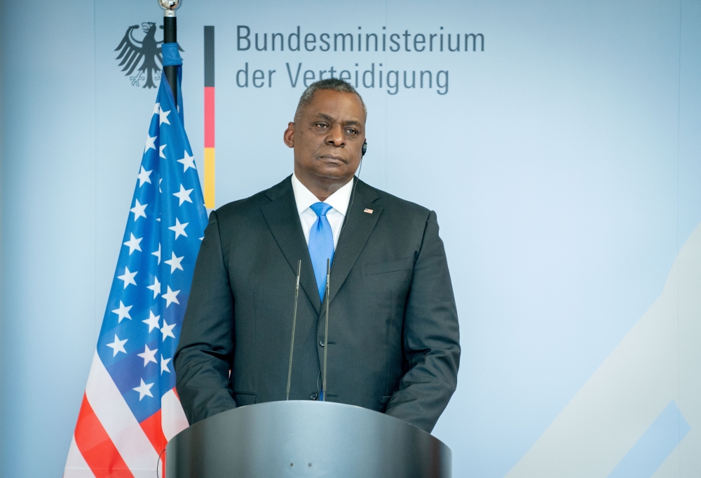 File photo: US Secretary of Defense Lloyd Austin is pictured at a news conference with his German counterpart Annegret Kramp-Karrenbauer at the Bendlerblock German Ministry of Defense in Berlin, Germany, April 13, 2021. Kay Nietfeld/Pool via Reuters/File 