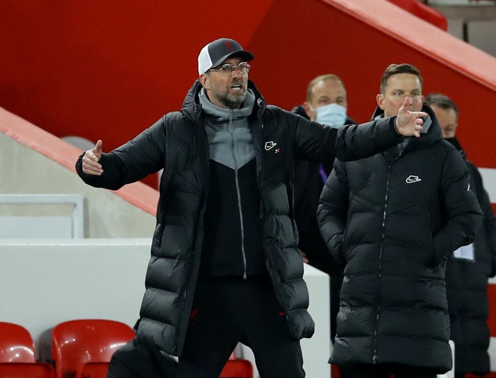 Liverpool manager Juergen Klopp reacts REUTERS/David Klein