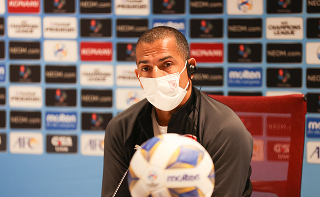 Al Duhail head coach Sabri Lamouchi during a press conference, yesterday.