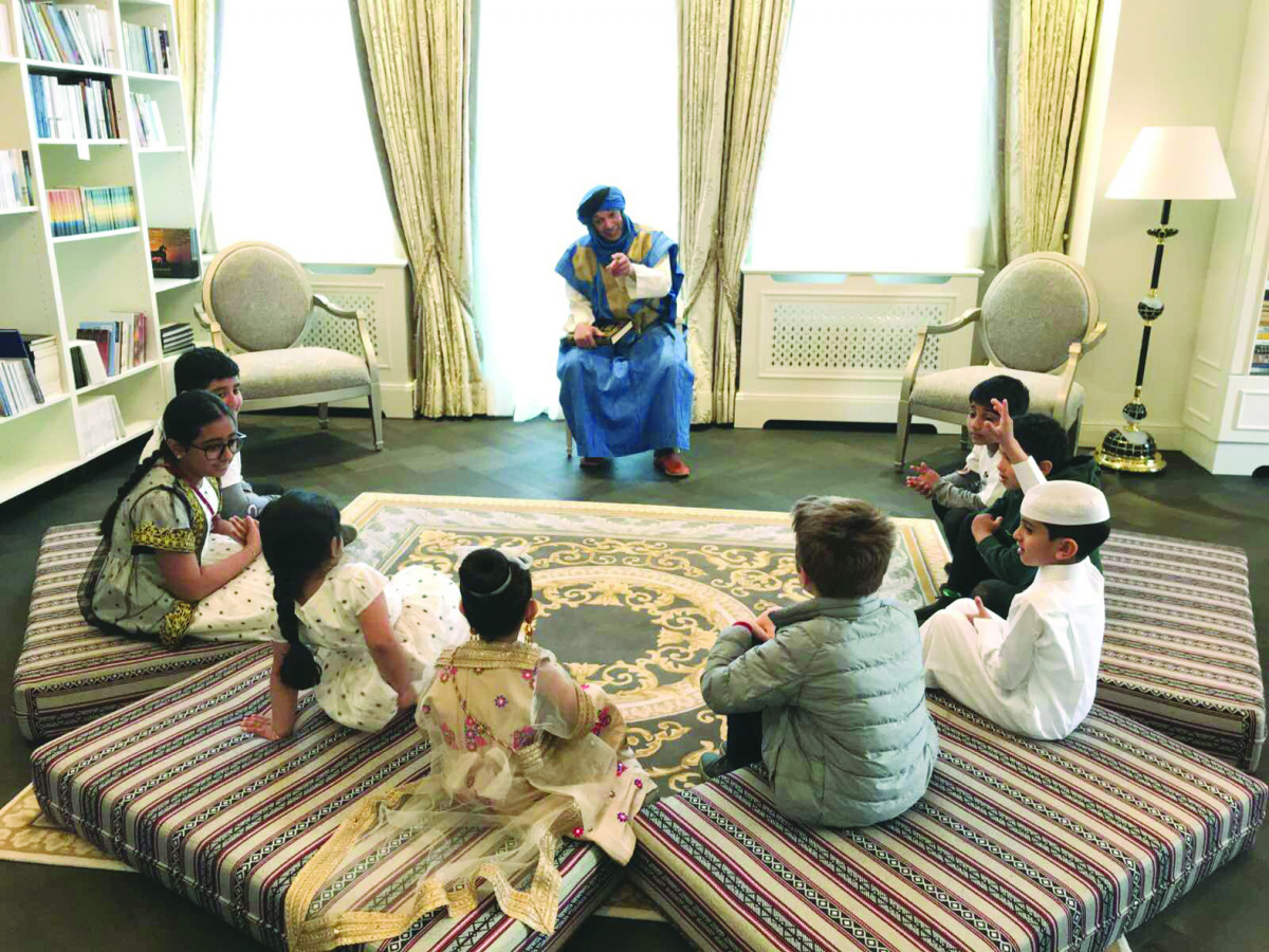 A storytelling session for children to mark Garangao in Berlin, Germany. The Arab Cultural House 'The Diwan' under the auspices of the Embassy of the State of Qatar in Berlin holds several cultural and educational events for people of Arab and Gulf origin