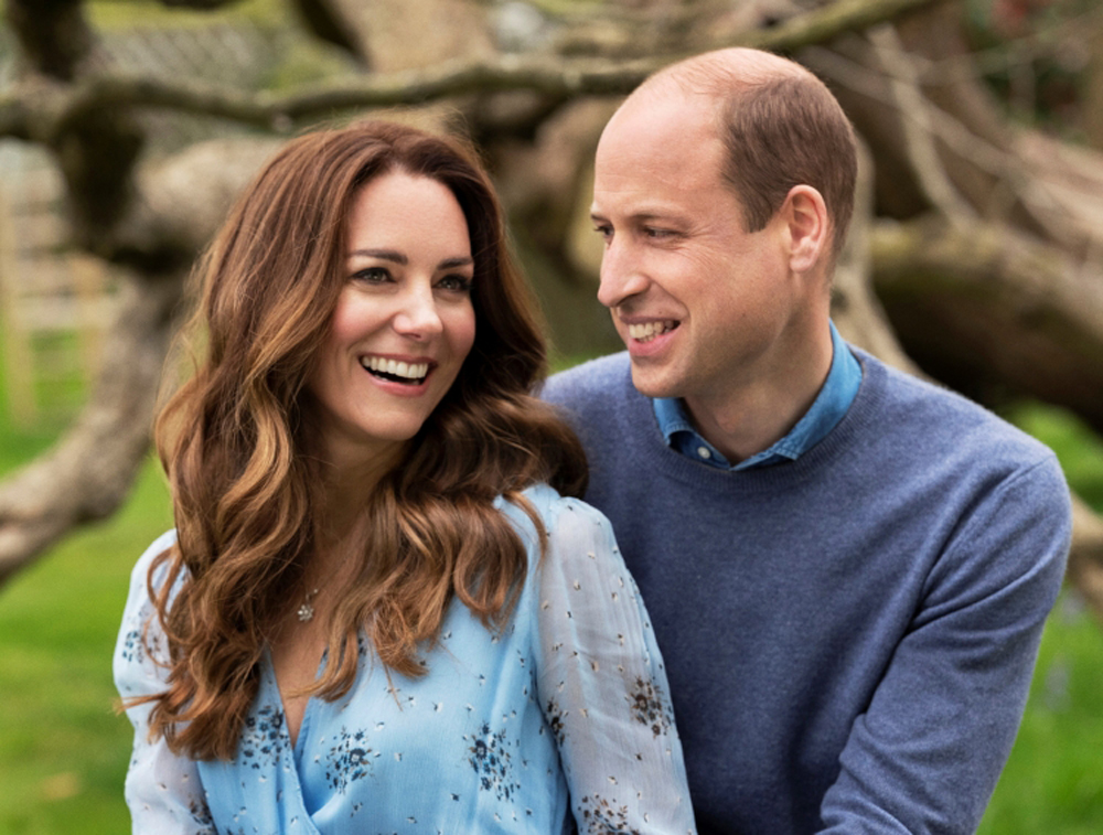 Britain's William and Catherine, Duchess of Cambridge, pose at Kensington Palace to mark their 10th wedding anniversary, in London, Britain in this undated picture obtained by Reuters on April 29, 2021. Chris Floyd/Camera Press/Handout via REUTERS