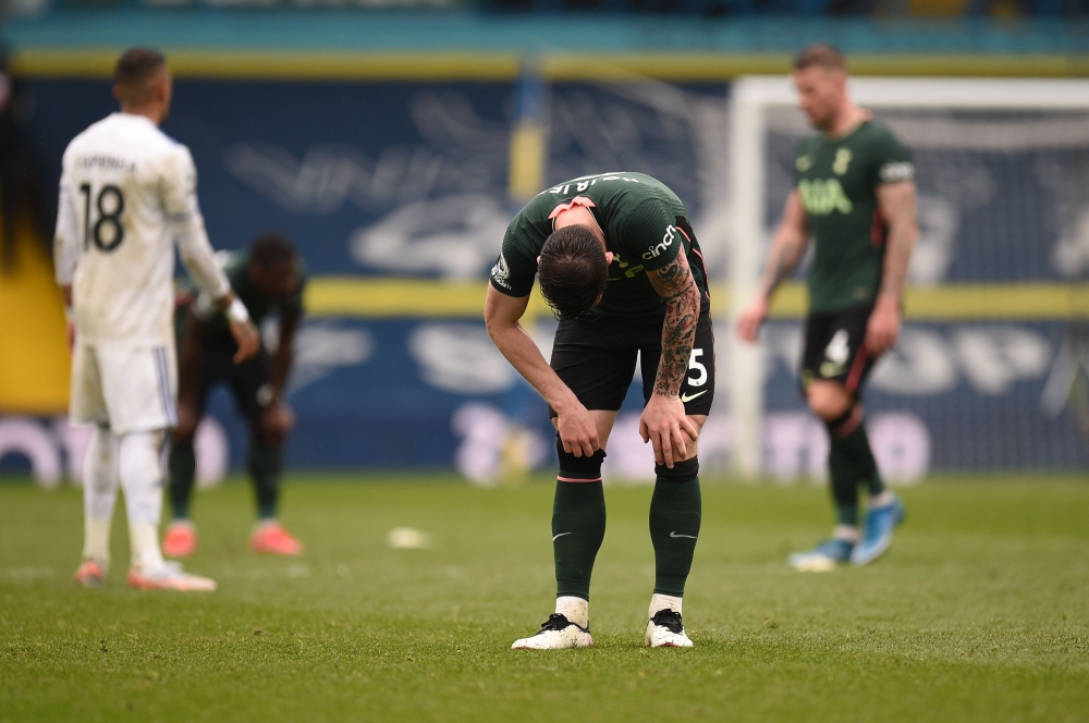 Tottenham Hotspur's Pierre-Emile Hojbjerg after the match Pool via REUTERS/Oli Scarff