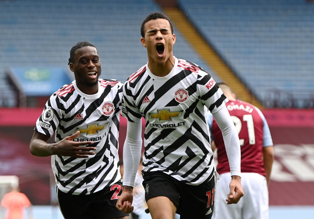 Manchester United's Mason Greenwood celebrates scoring their second goal (REUTERS/Shaun Botterill)