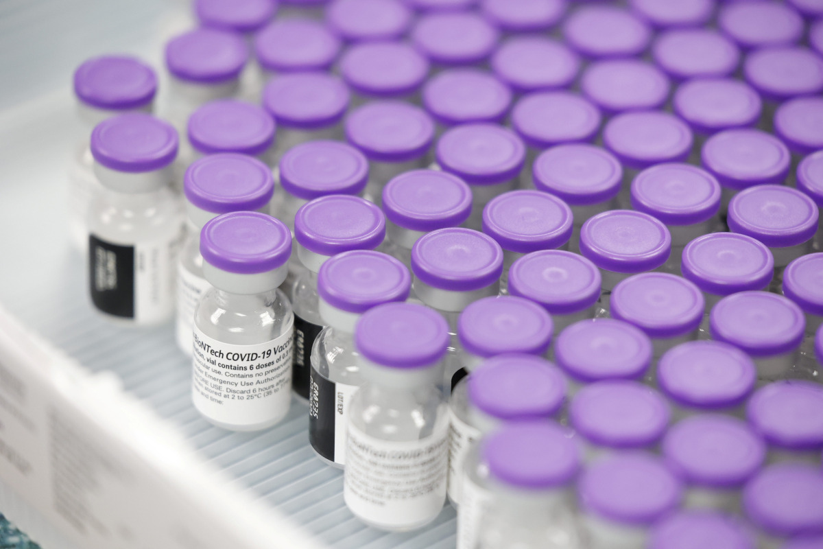 A supply of Pfizer's vaccine against coronavirus disease (COVID-19) is seen at Dekalb Pediatric Center, after it is authorized in Georgia for ages over 12 years, in Decatur, Georgia, U.S. May 11, 2021. REUTERS/Chris Aluka Berry
