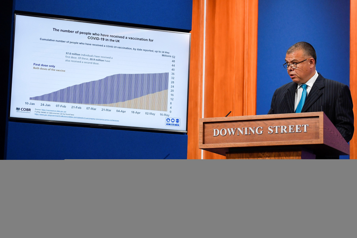 Jonathan Van-Tam, Deputy Chief Medical Officer attends a news a conference at 10 Downing Street, amid the coronavirus disease (COVID-19) outbreak, in London, Britain, May 19, 2021. REUTERS/Toby Melville/Pool

