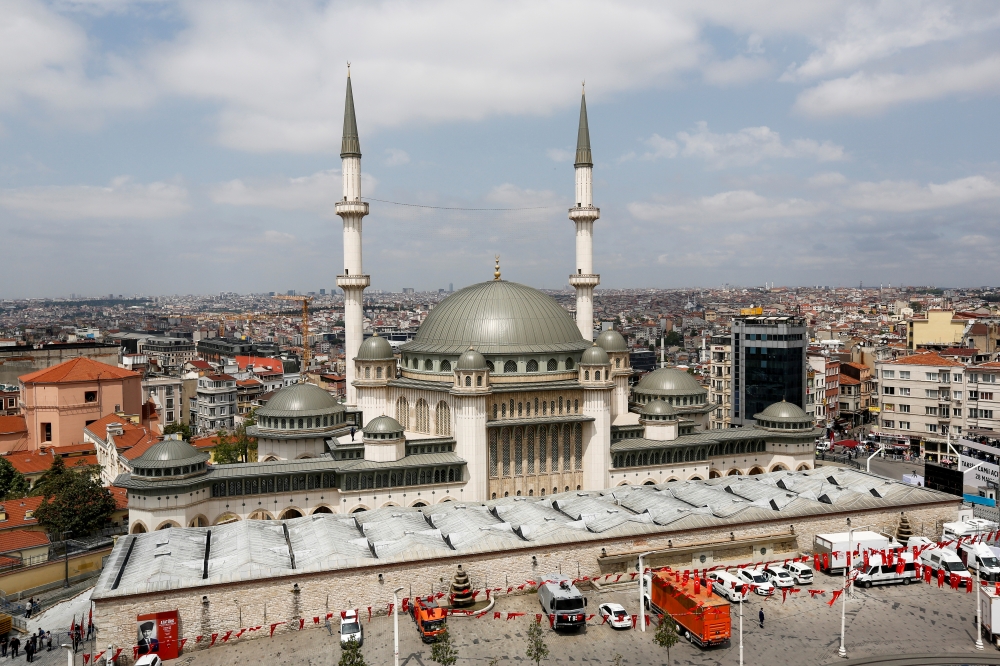 Newly built Taksim Mosque is seen at Taksim Square shortly before its inauguration in central Istanbul, Turkey May 28, 2021. Reuters/Dilara Senkaya
