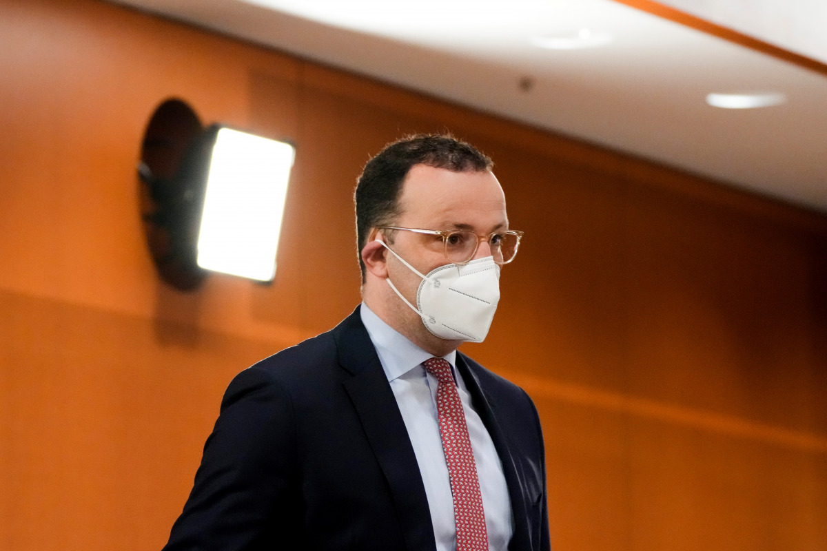 German Health Minister Jens Spahn arrives for the weekly cabinet meeting of the German government at the chancellery in Berlin, Germany May 26, 2021. Markus Schreiber/Pool via REUTERS
