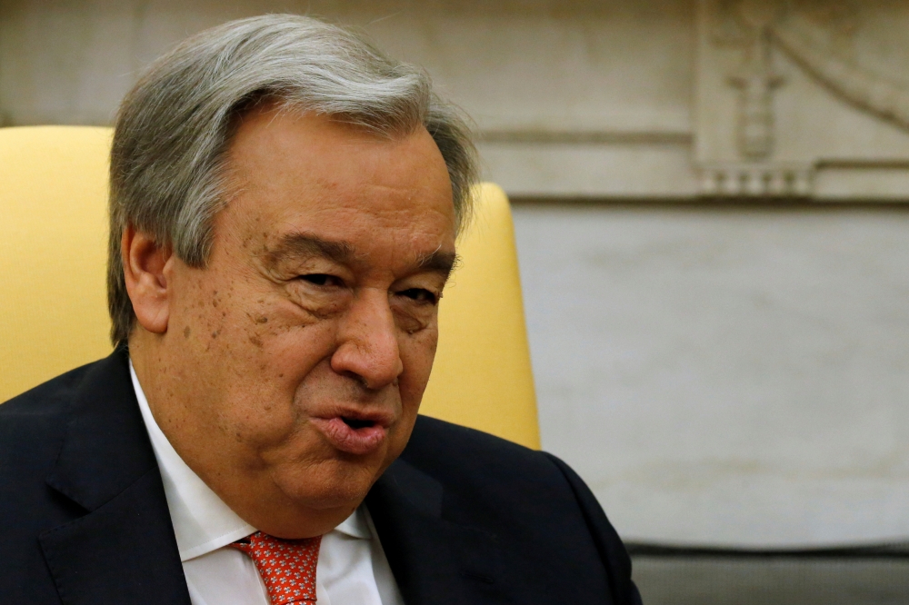 FILE PHOTO: United Nations Secretary General Antonio Guterres. REUTERS/Jonathan Ernst