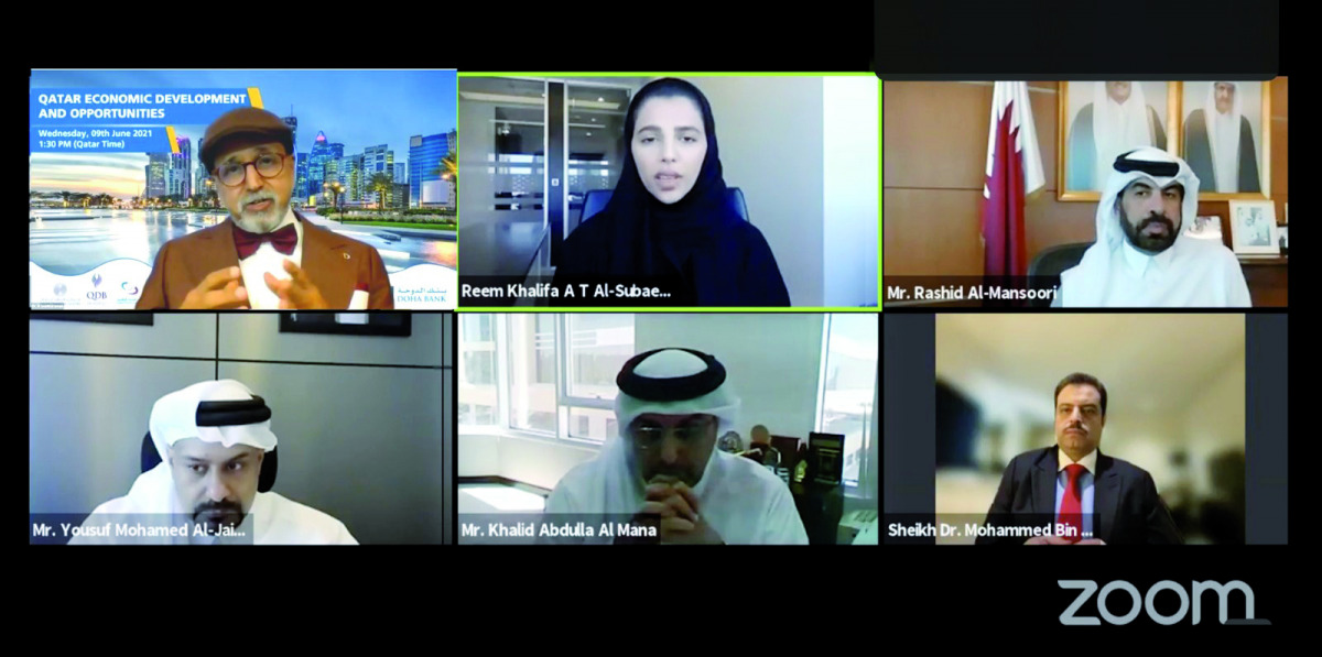 Officials during the virtual conference titled ‘Qatar Economic Development and Opportunities’.