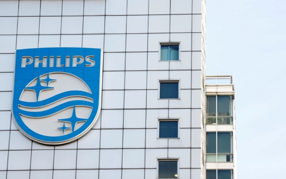 Logo of Dutch technology company Philips is seen at its company headquarters in Amsterdam, Netherlands, January 29, 2019. Reuters/Eva Plevier/File Photo
