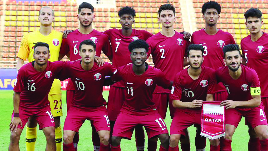 Qatar Olympic team's players pose for a group photo following the conclusion of training camp in Zagreb, ahead of the AFC U-23 Cup qualifiers in October.