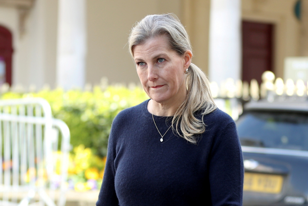 FILE PHOTO: Britain's Sophie, Countess of Wessex walks the street, after Britain's Prince Philip, husband of Queen Elizabeth, died at the age of 99, in Windsor, near London, Britain, April 16, 2021. REUTERS/Molly Darlington/File Photo
