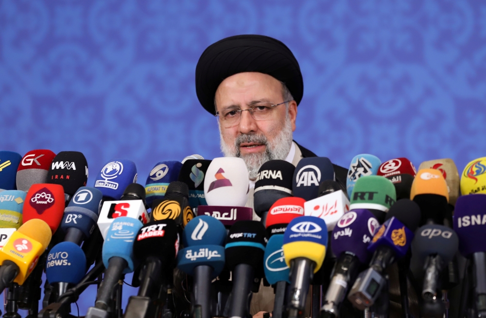 Iran's President-elect Ebrahim Raisi speaks during a news conference in Tehran, Iran June 21, 2021. Majid Asgaripour