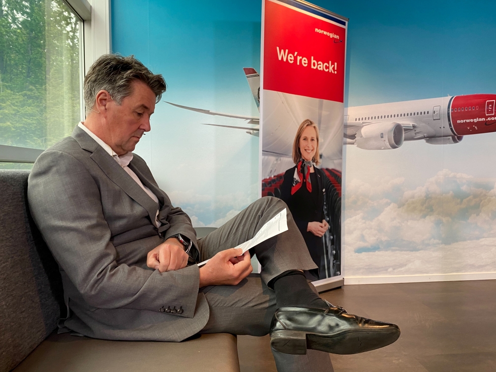Norwegian Air CFO Geir Karlsen is seen in Oslo, Norway May 26, 2021. REUTERS/Victoria Klesty/File Photo