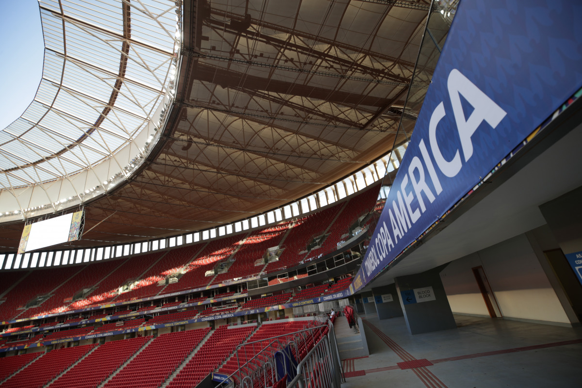 Soccer Football - Copa America 2021 - Estadio Mane Garrincha, Brasilia, Brazil - June 20, 2021 General view inside the stadium REUTERS/Henry Romero
