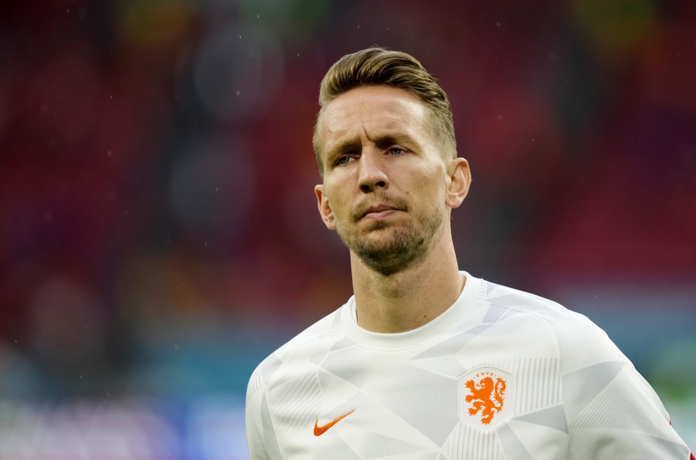 June 21, 2021 Netherlands' Luuk de Jong during the warm up before the match Pool via REUTERS/Peter Dejong
