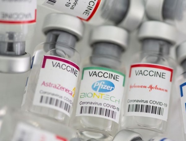 Vials labelled 