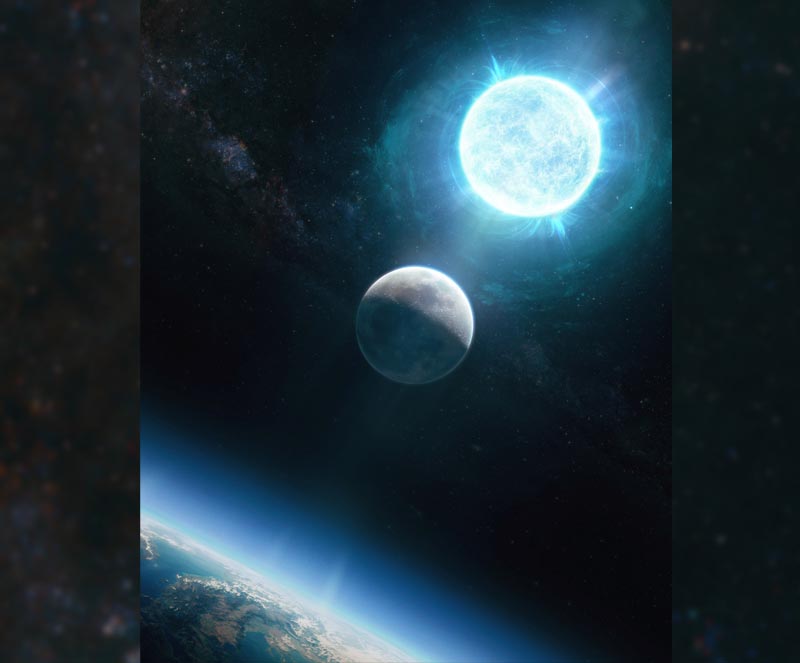 A newfound small white dwarf, called ZTF J1901+1458 and located 130 light-years from Earth, that is slightly larger than the size of the moon in diameter but 1.35 times the mass of our sun, making it both the smallest in size and largest in mass of any kn
