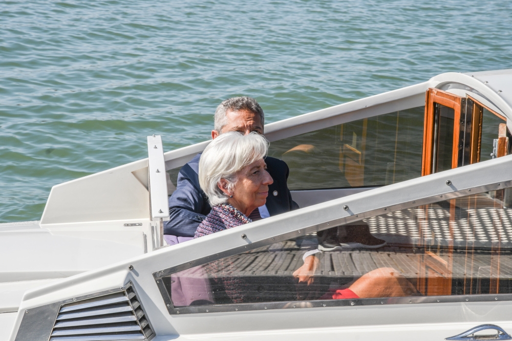 European Central Bank President Christine Lagarde arrives to attend the G20 finance ministers and central bank governors' meeting in Venice, Italy, July 9, 2021. G20 Italy/Handout