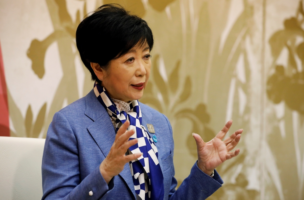 Tokyo governor Yuriko Koike speaks at an interview with Reuters in Tokyo, Japan, July 13, 2021. REUTERS/Kim Kyung-Hoon