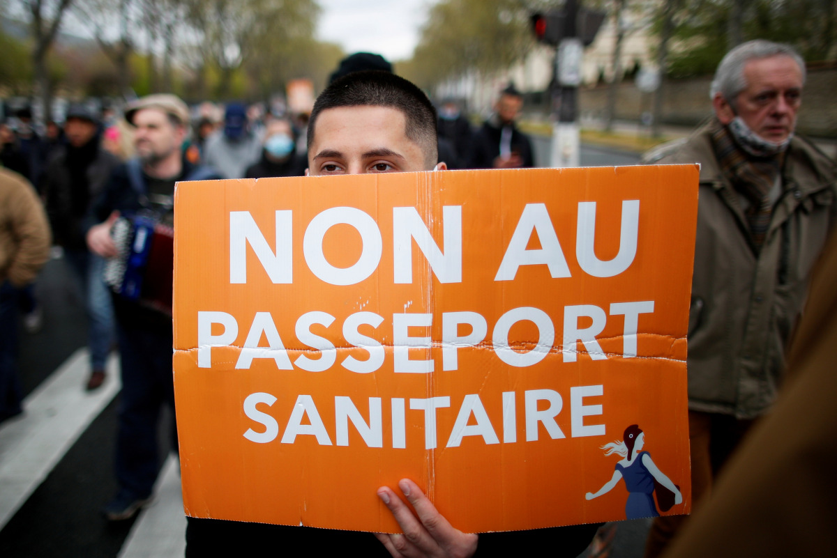 FILE PHOTO: A supporter of French nationalist party 