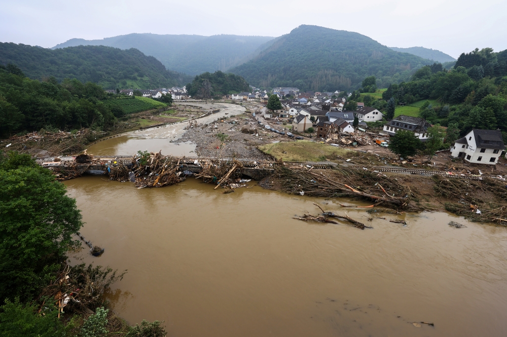A general view of Altenburg following heavy rainfalls in the region, Germany, July 17, 2021. REUTERS/Wolfgang Rattay