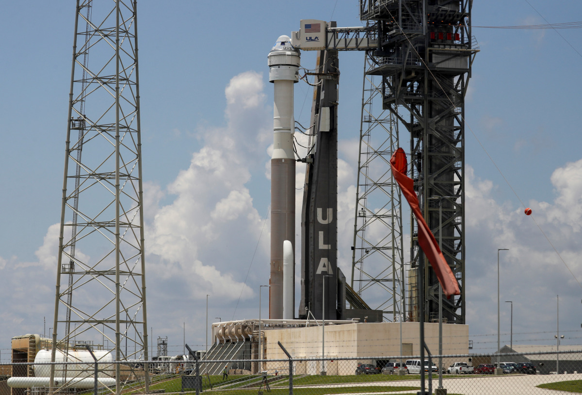 Atlas V rocket carrying Boeing's CST-100 Starliner capsule is prepared for launch to the International Space Station in a do-over test flight at Kennedy Space Center in Cape Canaveral, Florida, U.S. July 29, 2021. REUTERS/Joe Skipper
