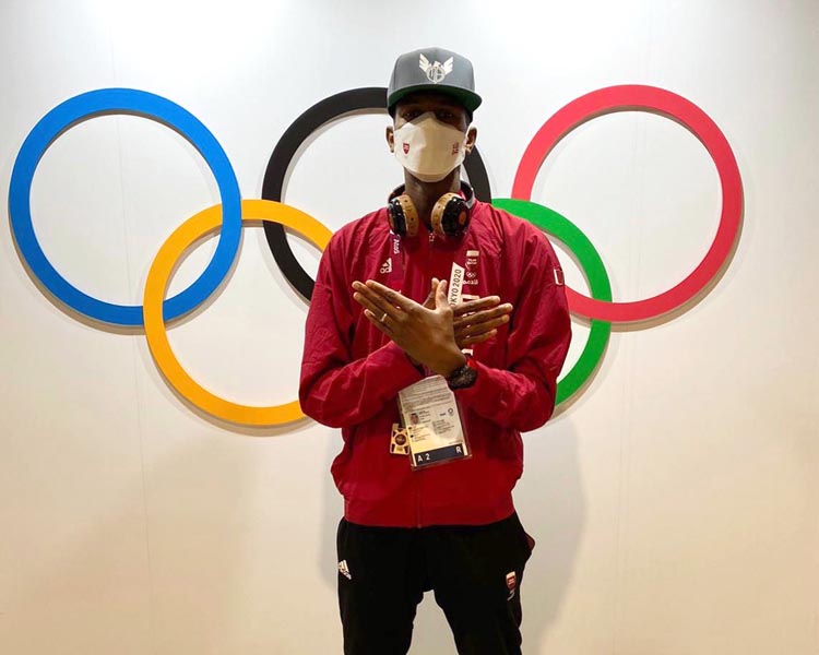 Qatar's star high jumper Mutaz Essa Barshim 